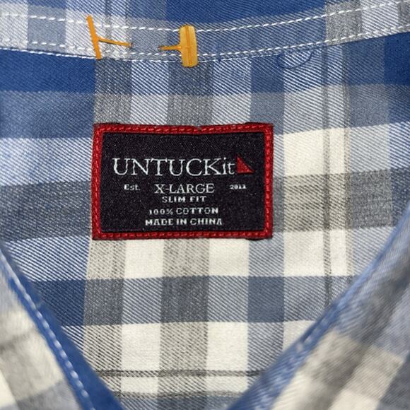 Lot, Bundle of 2 Long-Sleeve Button-Up Dress Shirts, Untuckit, Bugatchi, Size XL - Picture 15 of 16